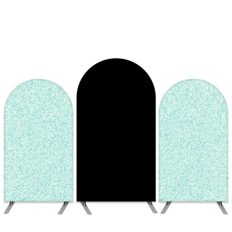 Aperturee Cyan Glitter And Black Happy Birthday Arch Backdrop Kit | Diy Chiara Backdrop Cover | Diy Arch Backdrop Cover | Chi...