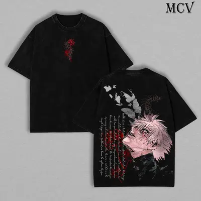 Ken Kaneki Tee β Tokyo Ghoul Vintage Wash T-Shirt, Oversized Unisex Anime Merch