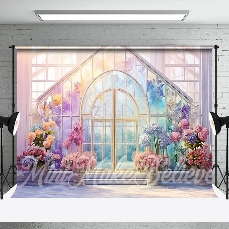 Watercolor Floral Glass Architectural Photo Backdrop - Aperturee
