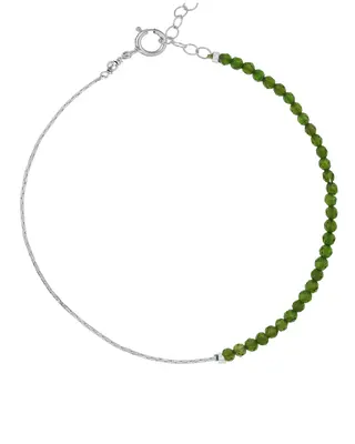 Ardella Gemstone Bracelet | Metal Color: Silver | Gemstone: Emerald | Length: Adjustable 7 - 8 inches