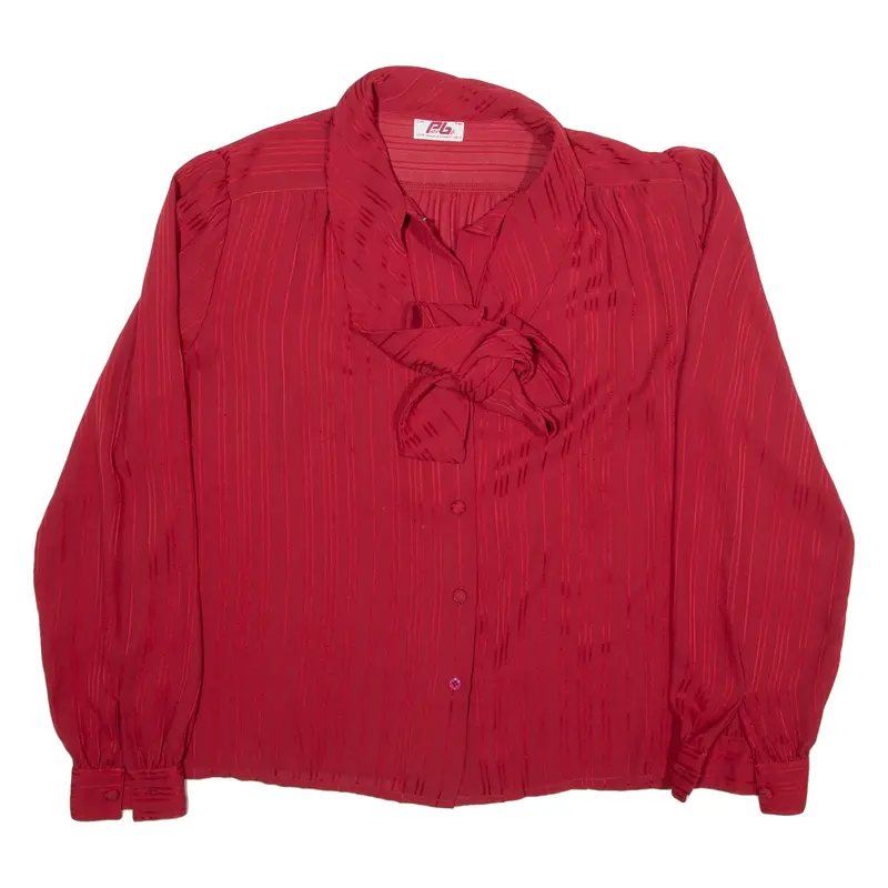 PIER BE Shirt Red Striped Long Sleeve Womens L