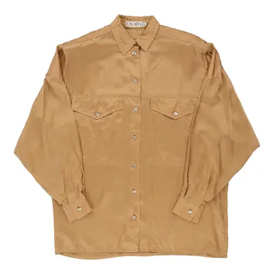 Escada Shirt - Large Gold Silk | Size: large