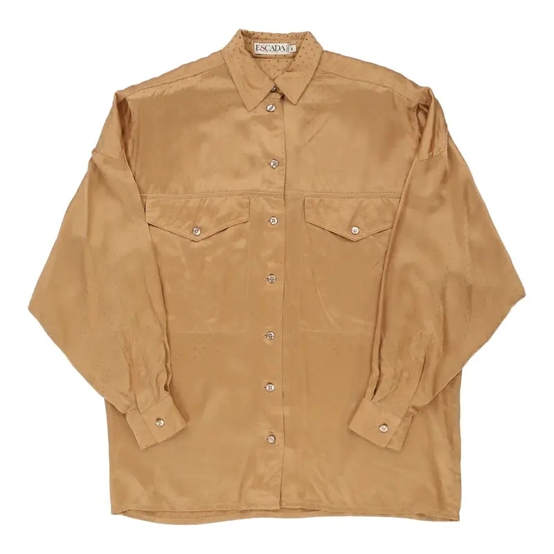 Escada Shirt - Large Gold Silk | Size: large