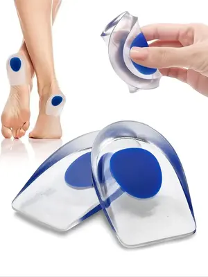 Unisex Silicone Shoes Insert Pads, 2pcs/set Comfort Soft Shockproof Heel Insoles for Pain Relief, Footwear Accessories for Fo...