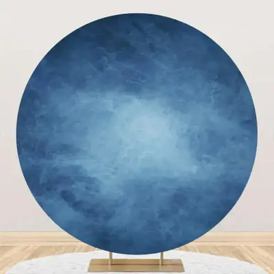 Circle Blue Art Abstract Texture Birthday Backdrop - Aperturee