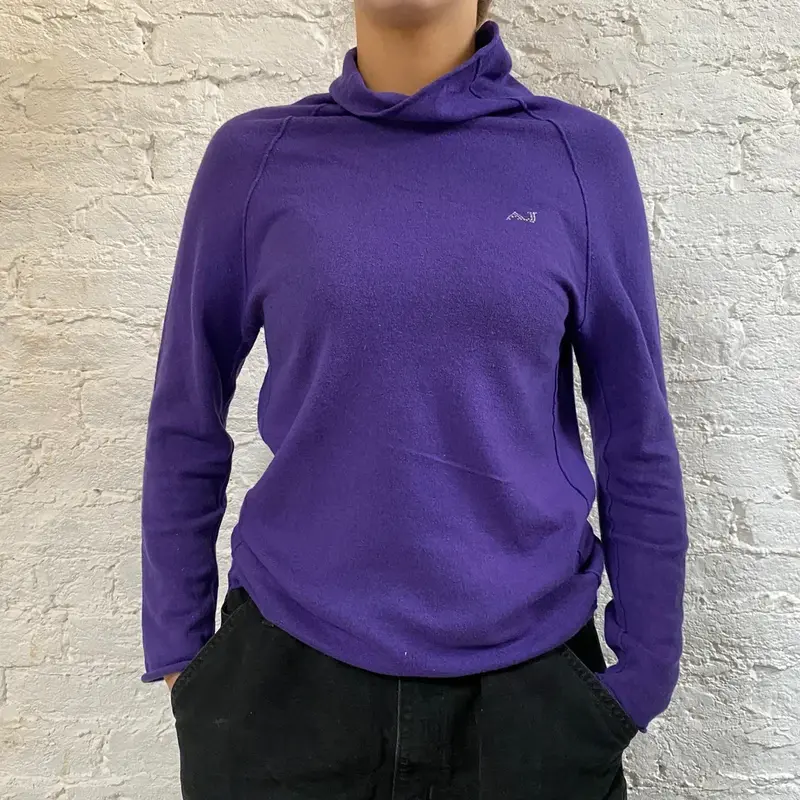 Armani Jeans Jumper - Large Purple Wool Blend