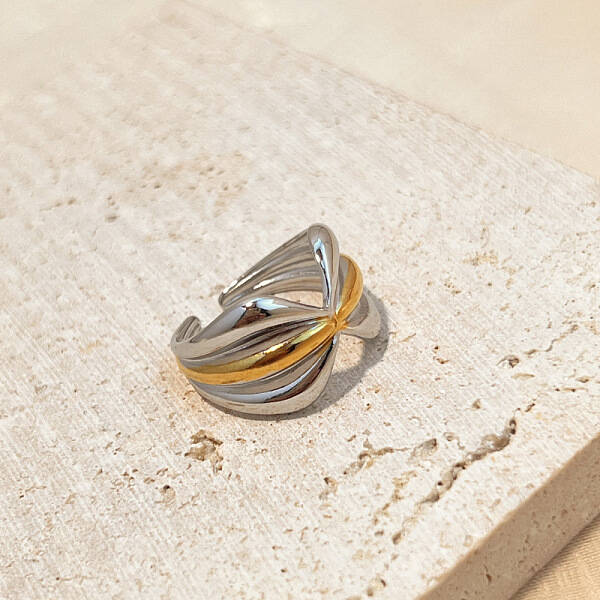 Bowknot 304 Stainless Steel Open Cuff Rings for Women