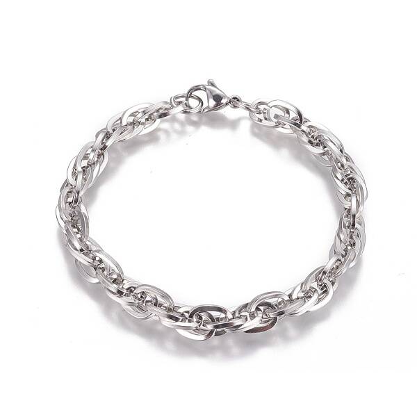 Tarnish Resistant 304 Stainless Steel Rope Chain Bracelets