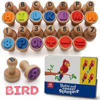 Coogam Wooden Alphabet Number Stamps, Arts and Crafts Supplies Educational Toy Gifts for 3 4 5 Year Old Kids Unisex Learning ...