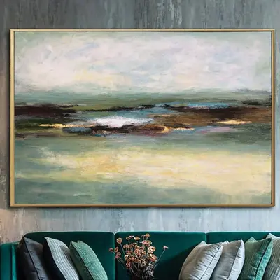 Extra Large Abstract Paintings On Canvas Art Huge Wall Art Turquoise Art Wall Decor | PLEASANT BREEZE