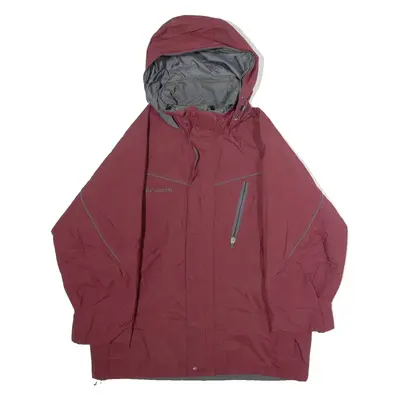 COLUMBIA Mens Jacket Maroon Nylon Hooded M