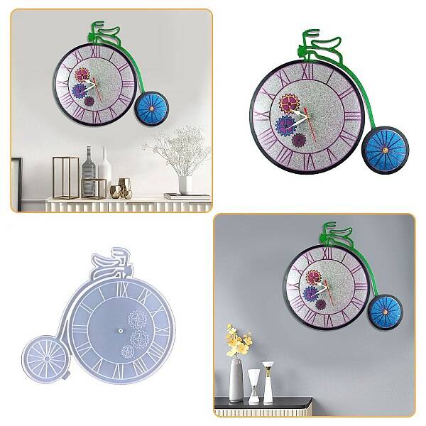 Penny Farthing Clock Wall Decoration Food Grade Silicone Molds