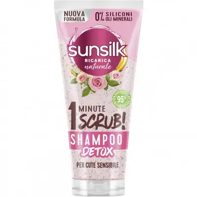 Sunsilk Detox Scrub Shampoo With Roses 1 Minute Sensitive Scalp 200 Ml