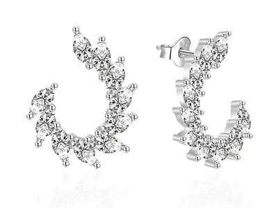Agato Elegant Silver Earrings with Zirconia AGT-E053PW