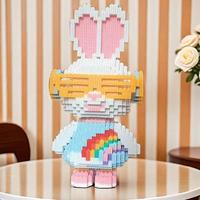 Rabbit Design Building Blocks Toy, 5010pcs Cute Animal Assembly Models, Creative Desktop Decoration for Home Office