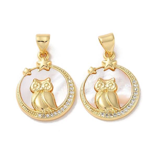 Brass Micro Pave Clear Cubic Zirconia Pendants
