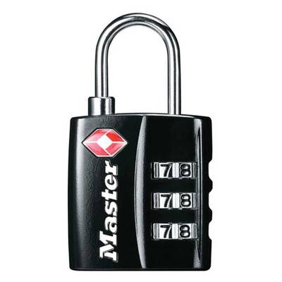 Master Lock Tsa-Accepted Luggage Lock, 3 Dial Combination, Body Width: 1-3/16 (30Mm), Shackle Length: 3/4 (19Mm), Shackle W...