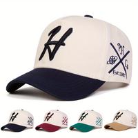 Men Letter H Side Geometric Patterns Embroidered Baseball Cap Outdoor Adjustable Sunscreen Leisure Hat Spring Autumn Travel T...
