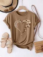 Women's Butterfly   Print Round Neck Tee, Casual Short Sleeve Crew Neck T-shirt for Daily Wear, Ladies Clothes for Summer
