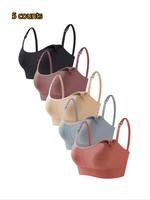 Women's Solid Detatchable Adjustable Strap Nursing Bra Set, Front Buckle Bra Soft Comfortable Breathable Maternity Bra, Mater...