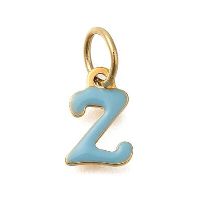 Ion Plating(IP) 304 Stainless Steel Enamel Alphabet Charms