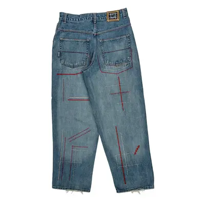 Hip Hop Ruff N Tuff Embroidered Jeans - 33W 32L Blue Cotton