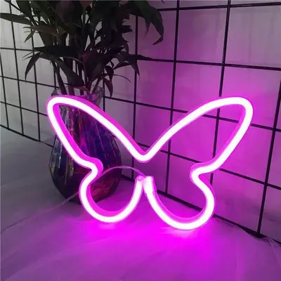 Butterfly Shaped LED Neon Light, Decorative Light for Room Wall Decor Birthday Gift Idea