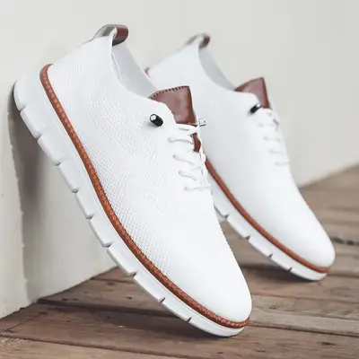 Men’s Mesh Casual Sneakers Oxfords Spring And Summer Business Casual Walking Shoes Tennis Comfortable, Boy Runner Sporty Li...