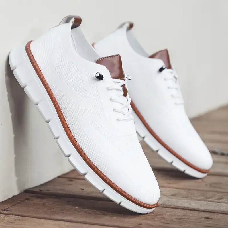 Men’s Mesh Casual Sneakers Oxfords Spring And Summer Business Casual Walking Shoes Tennis Comfortable, Boy Runner Sporty Li...