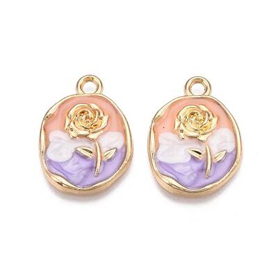 Rack Plating Alloy Enamel Pendants