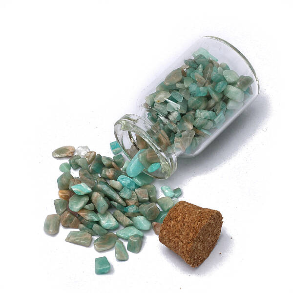 Natural Amazonite Chip Healing Crystals Wishing Bottles