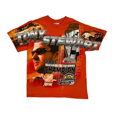 Tony Stewart Chase Authentics Nascar T-Shirt - Medium Orange Cotton