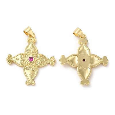 Brass Micro Pave Cubic Zirconia Pendants
