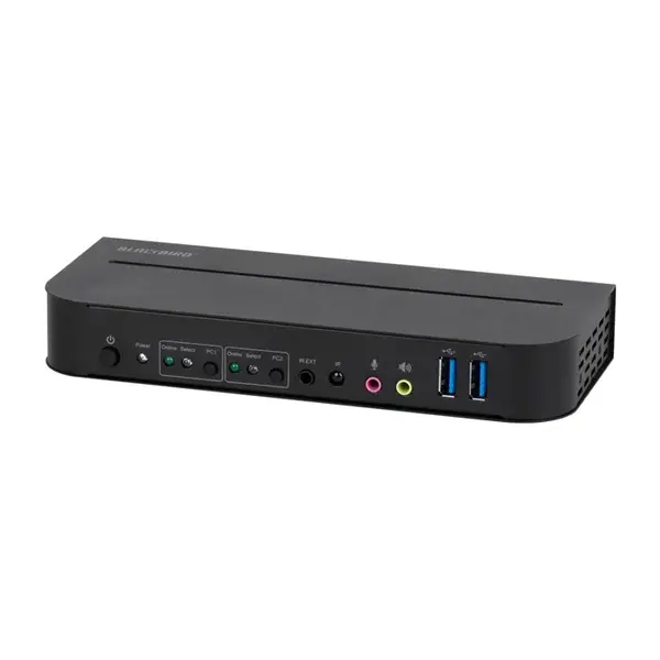 42645 Monoprice Blackbird 4K60 2x1 KVM Switch with DisplayPort 1.4 and USB 3.0 Supports HDR HDCP 2.2 YCbCr 4:4:4