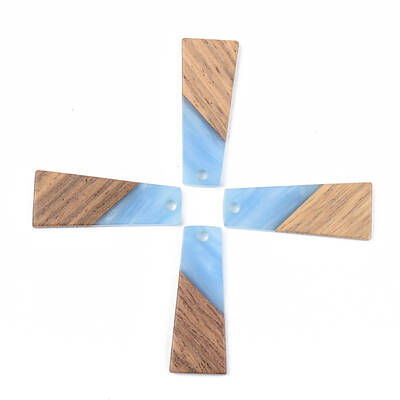 Opaque Resin & Walnut Wood Pendants