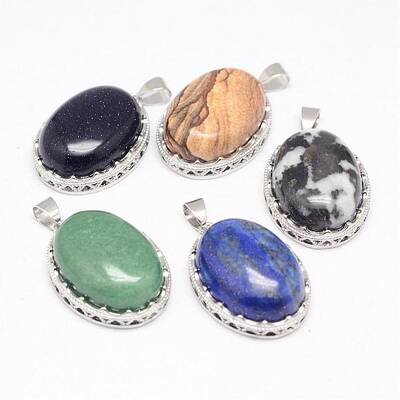Natural & Synthetic Mixed Stone Pendants