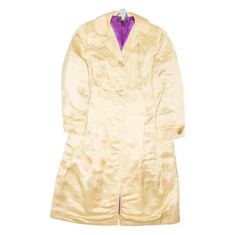 Womens Overcoat Coat Gold Linen UK 10