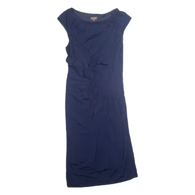 PHASE EIGHT Womens Bodycon Dress Blue Viscose Short Sleeve Midi UK 14