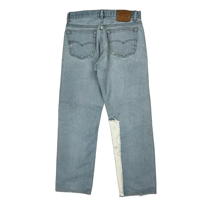 Patchwork Levis Jeans - 30W 28L Light Wash Denim