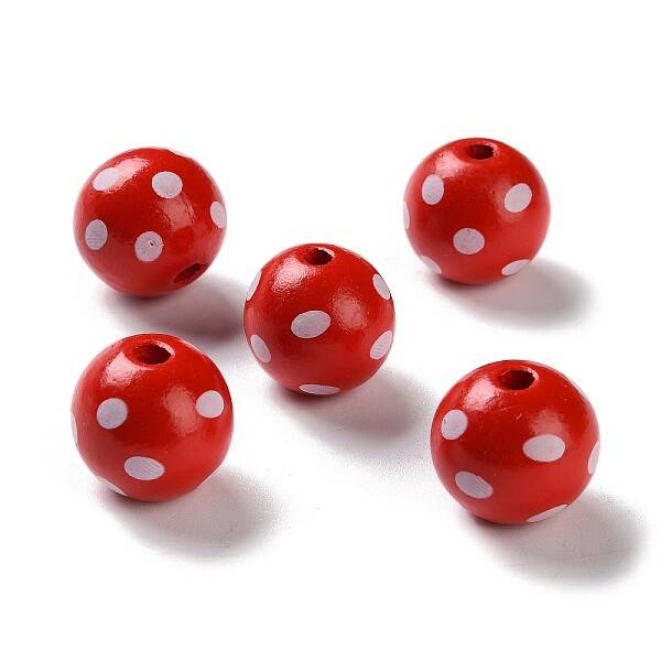 Printed Wood European Beads