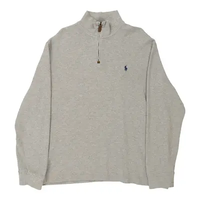 Ralph Lauren 1/4 Zip - XL Grey Cotton