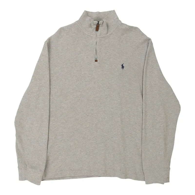 Ralph Lauren 1/4 Zip - XL Grey Cotton