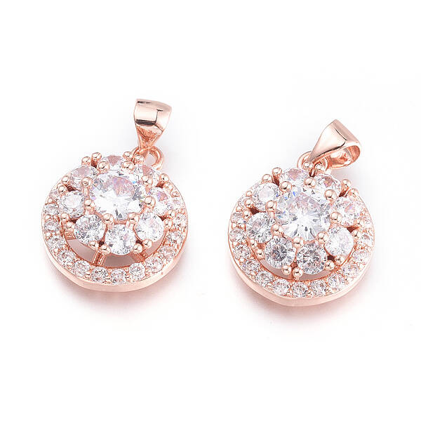 Brass Micro Pave Cubic Zirconia Pendants