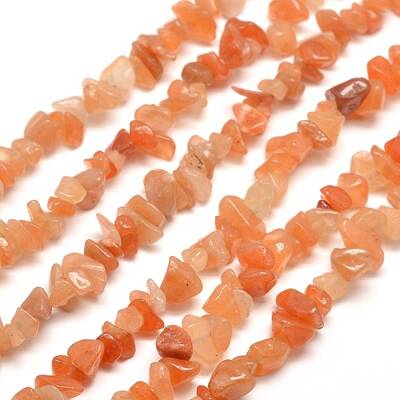 Natural Red Aventurine Chip Bead Strands