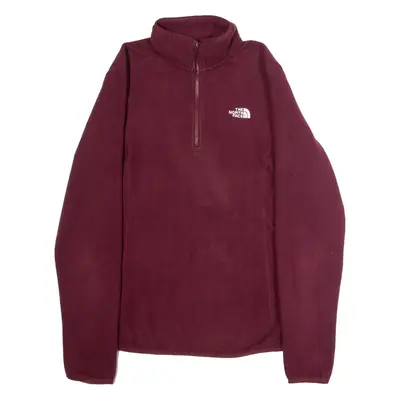 THE NORTH FACE Womens Fleece Maroon 1/4 Zip M