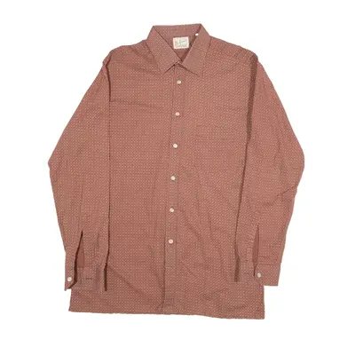 DON CARLOS Shirt Brown Geometric Long Sleeve Mens M