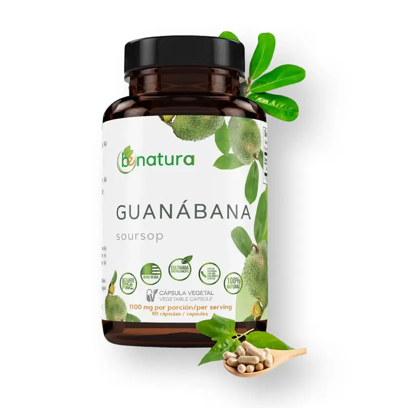 VIRAL Guanabana (Soursop) 90 Capsules 1100 mg per Serving Powerful of 100% Natural Premium Ingredients, Vegetable, Cultivada ...