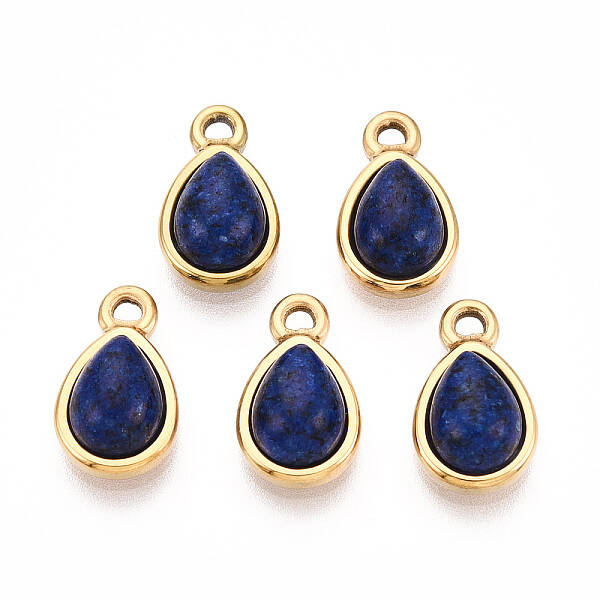 Dyed Natural Lapis Lazuli Teardrop Charms