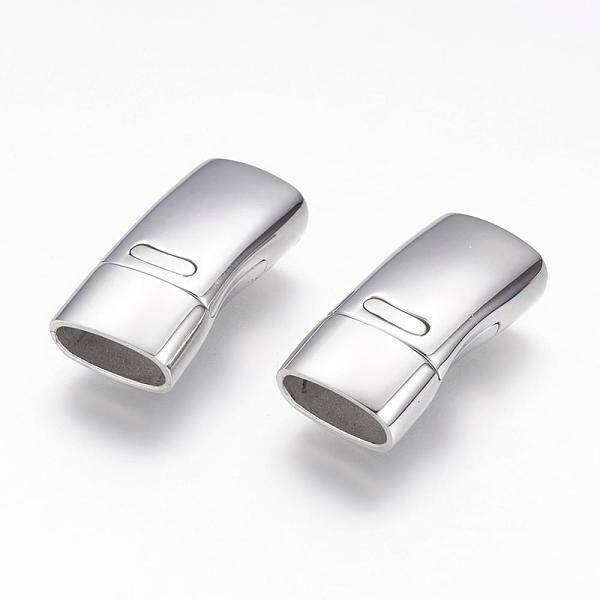 Tarnish Resistant 304 Stainless Steel Magnetic Clasps with Glue-in Ends