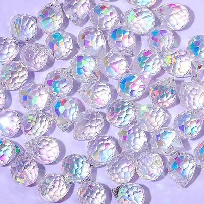 50Pcs Teardrop Transparent Glass Charms
